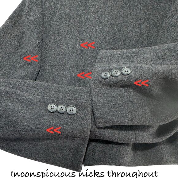 Vintage Italian Wool Double-Breasted Overcoat Gray 42L Long READ Grunge Academia - Picture 8 of 16